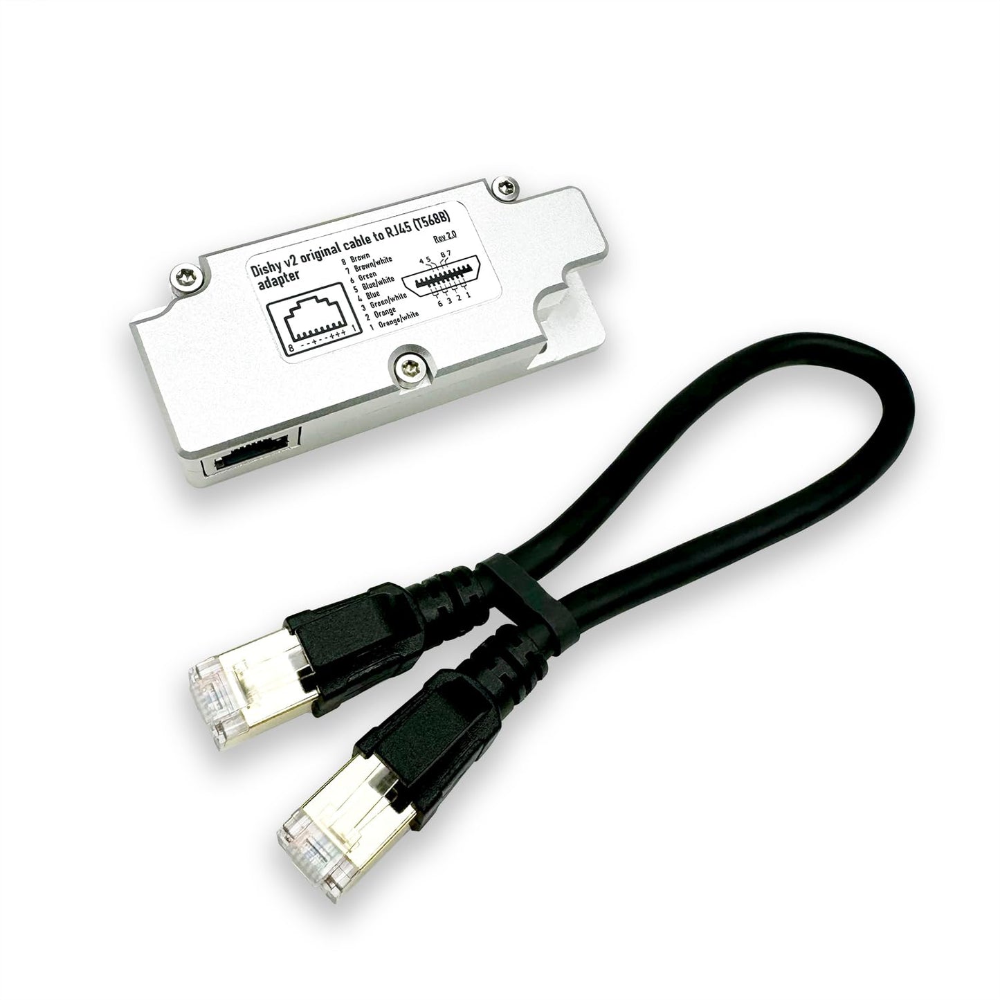 YAOSHENG Rectangular Dishy V2 Cable Adapter for Fast and Simple Connection to PoE Injector via RJ45