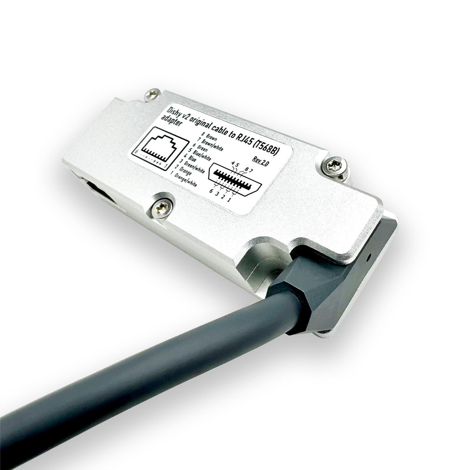 YAOSHENG Rectangular Dishy V2 Cable Adapter for Fast and Simple Connection to PoE Injector via RJ45