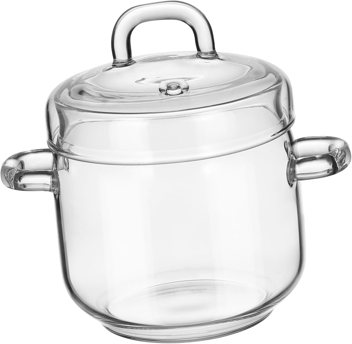 Yardwe 350ml Small Clear Glass Cooking Pot Saucepan with Lid for Stovetop Milk and Baby Food Cooking