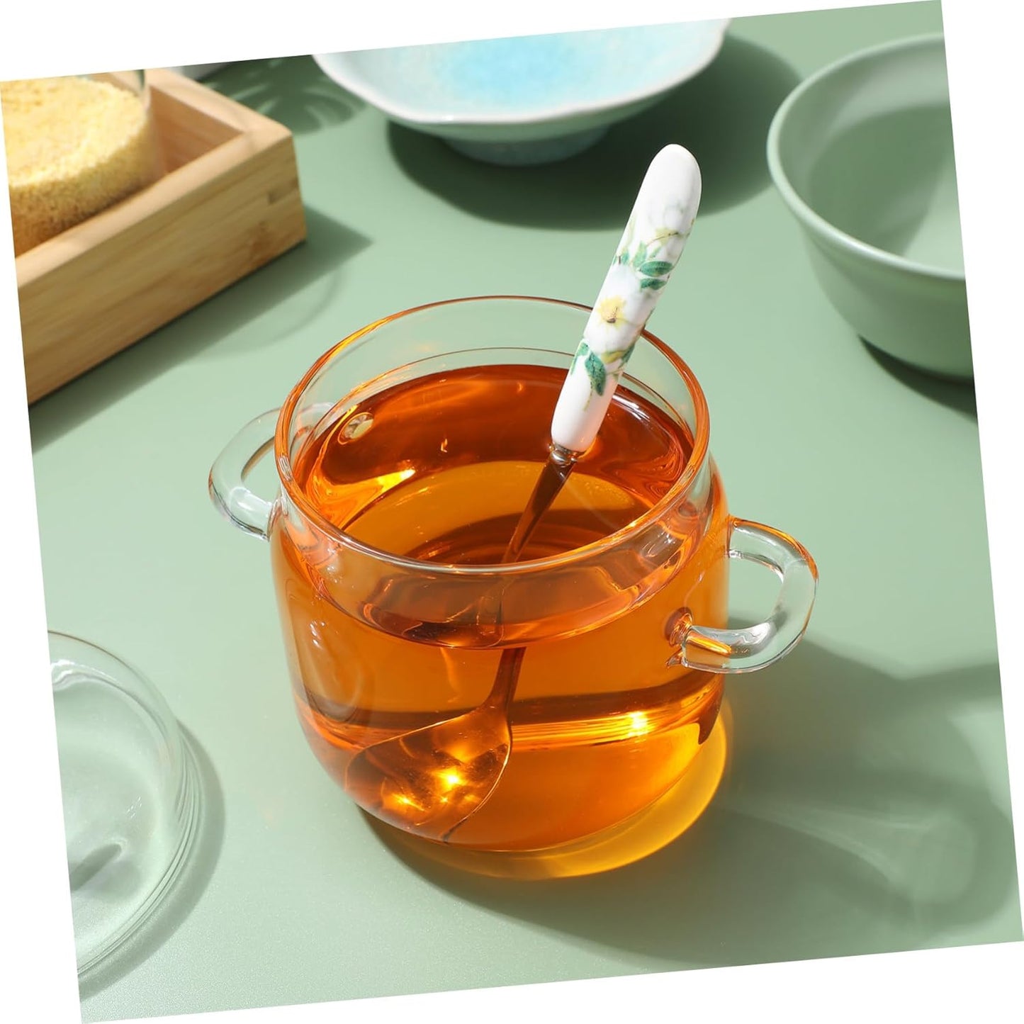 Yardwe 350ml Small Clear Glass Cooking Pot Saucepan with Lid for Stovetop Milk and Baby Food Cooking