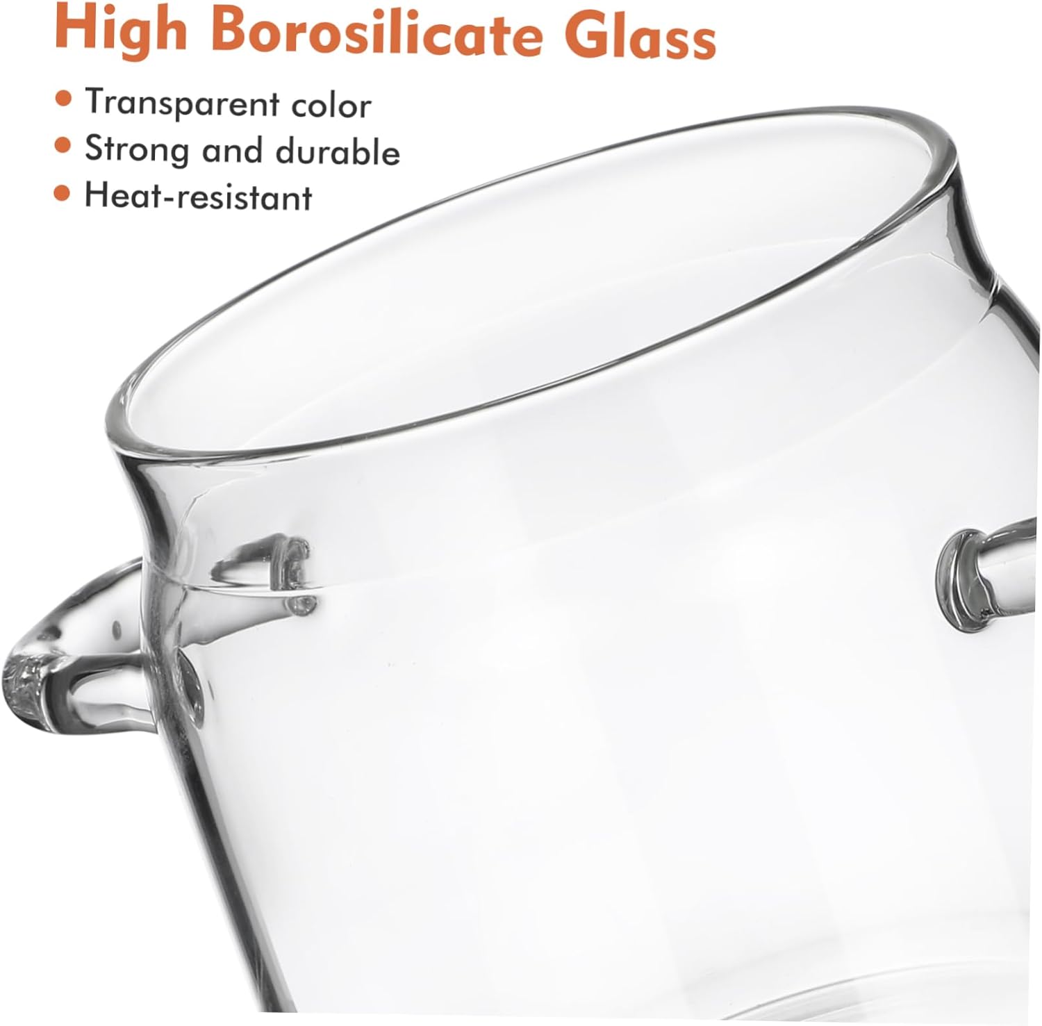 Yardwe 350ml Small Clear Glass Cooking Pot Saucepan with Lid for Stovetop Milk and Baby Food Cooking