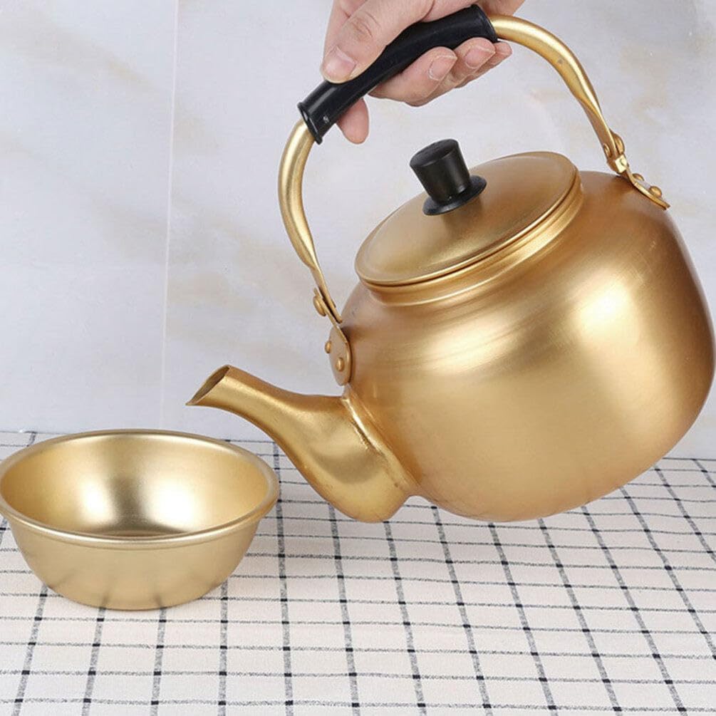 Yardwe Metal Whistling Tea Kettle with Electric Water Heater - Classic Hot Water Pot for Stovetop Brewing
