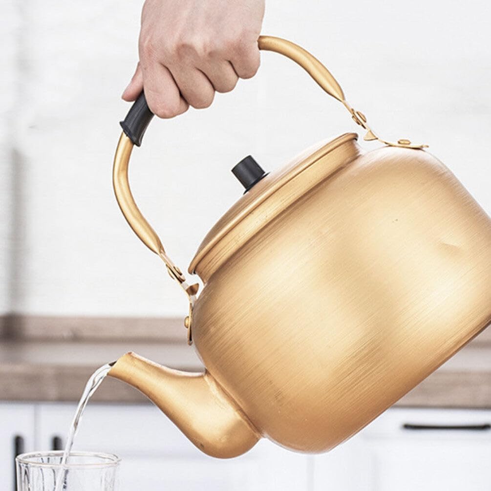 Yardwe Metal Whistling Tea Kettle with Electric Water Heater - Classic Hot Water Pot for Stovetop Brewing