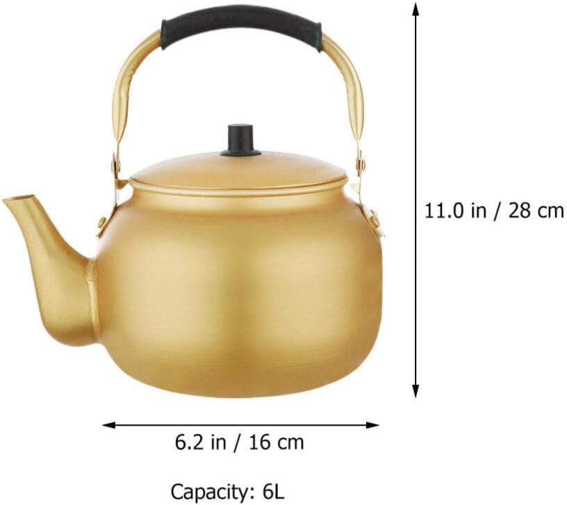 Yardwe Metal Whistling Tea Kettle with Electric Water Heater - Classic Hot Water Pot for Stovetop Brewing