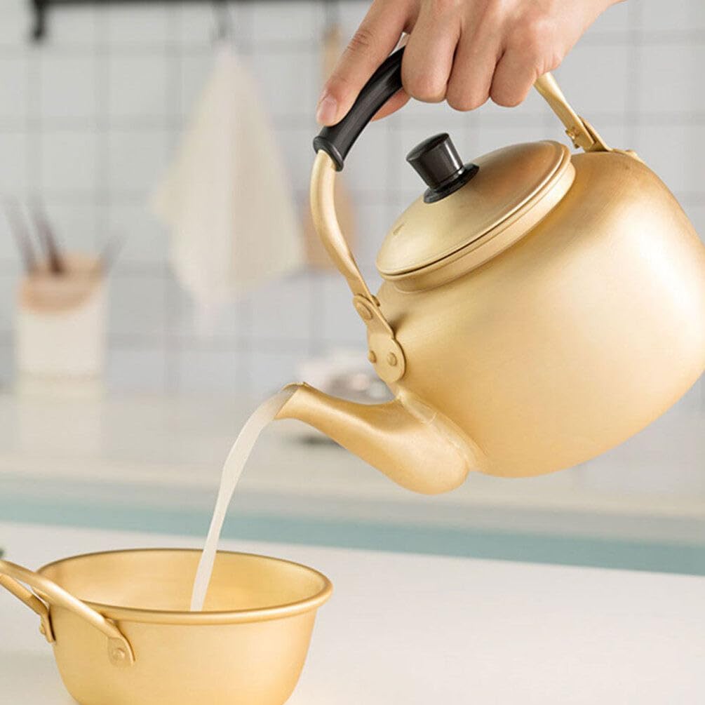 Yardwe Metal Whistling Tea Kettle with Electric Water Heater - Classic Hot Water Pot for Stovetop Brewing