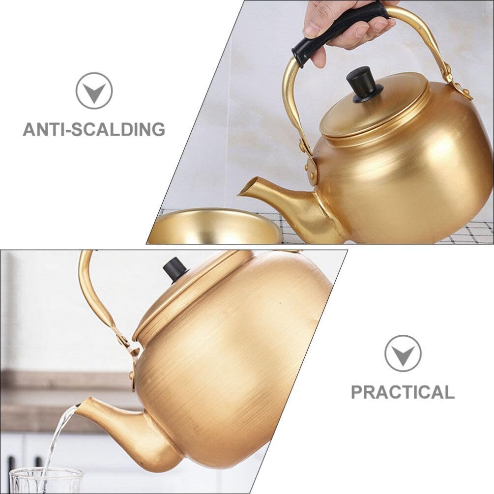 Yardwe Metal Whistling Tea Kettle with Electric Water Heater - Classic Hot Water Pot for Stovetop Brewing