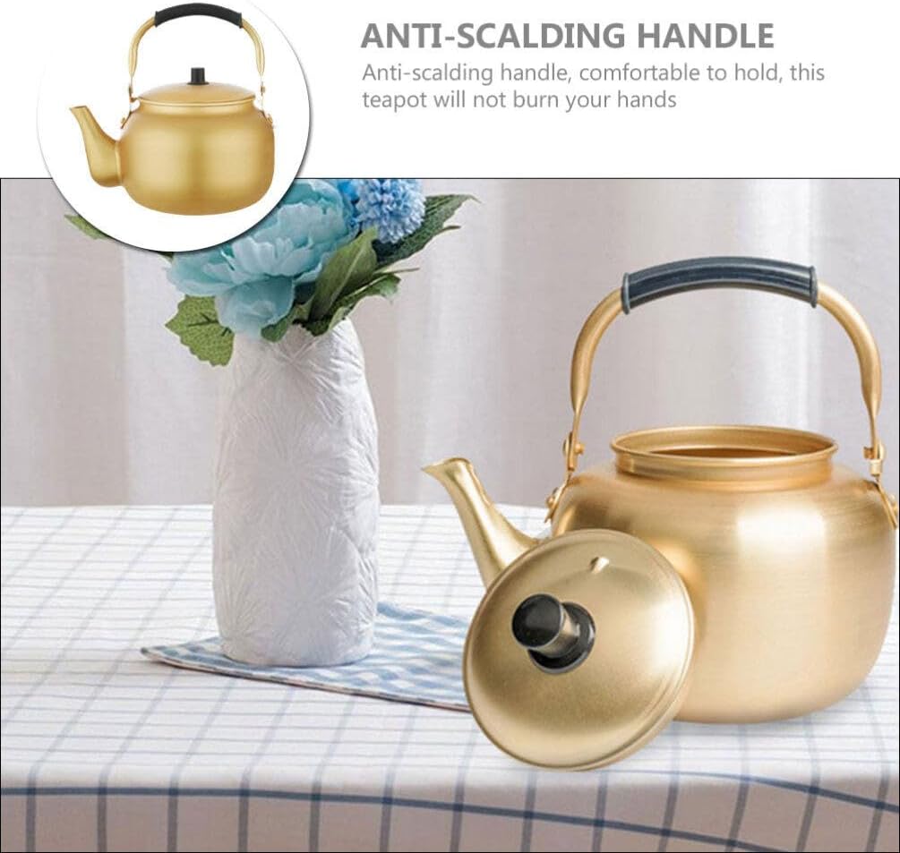 Yardwe Metal Whistling Tea Kettle with Electric Water Heater - Classic Hot Water Pot for Stovetop Brewing