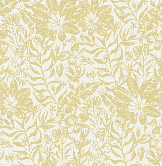 Yellow Peel & Stick Wallpaper - NuWallpaper NUS3999 Foliole Pattern