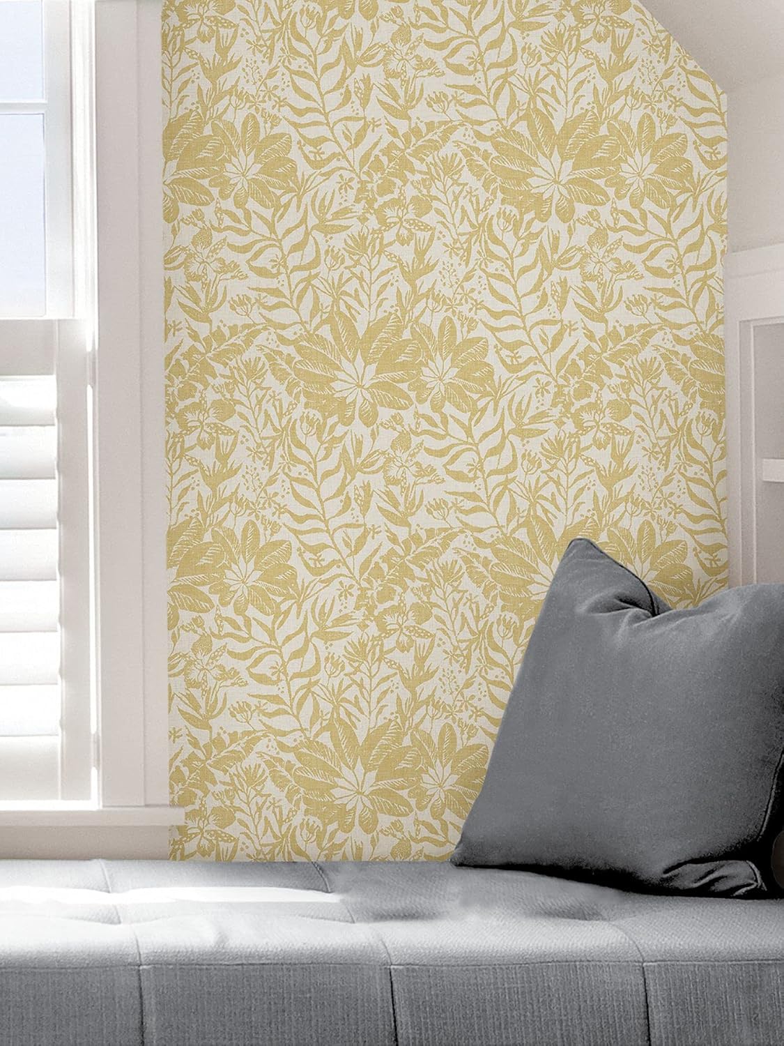 Yellow Peel & Stick Wallpaper - NuWallpaper NUS3999 Foliole Pattern