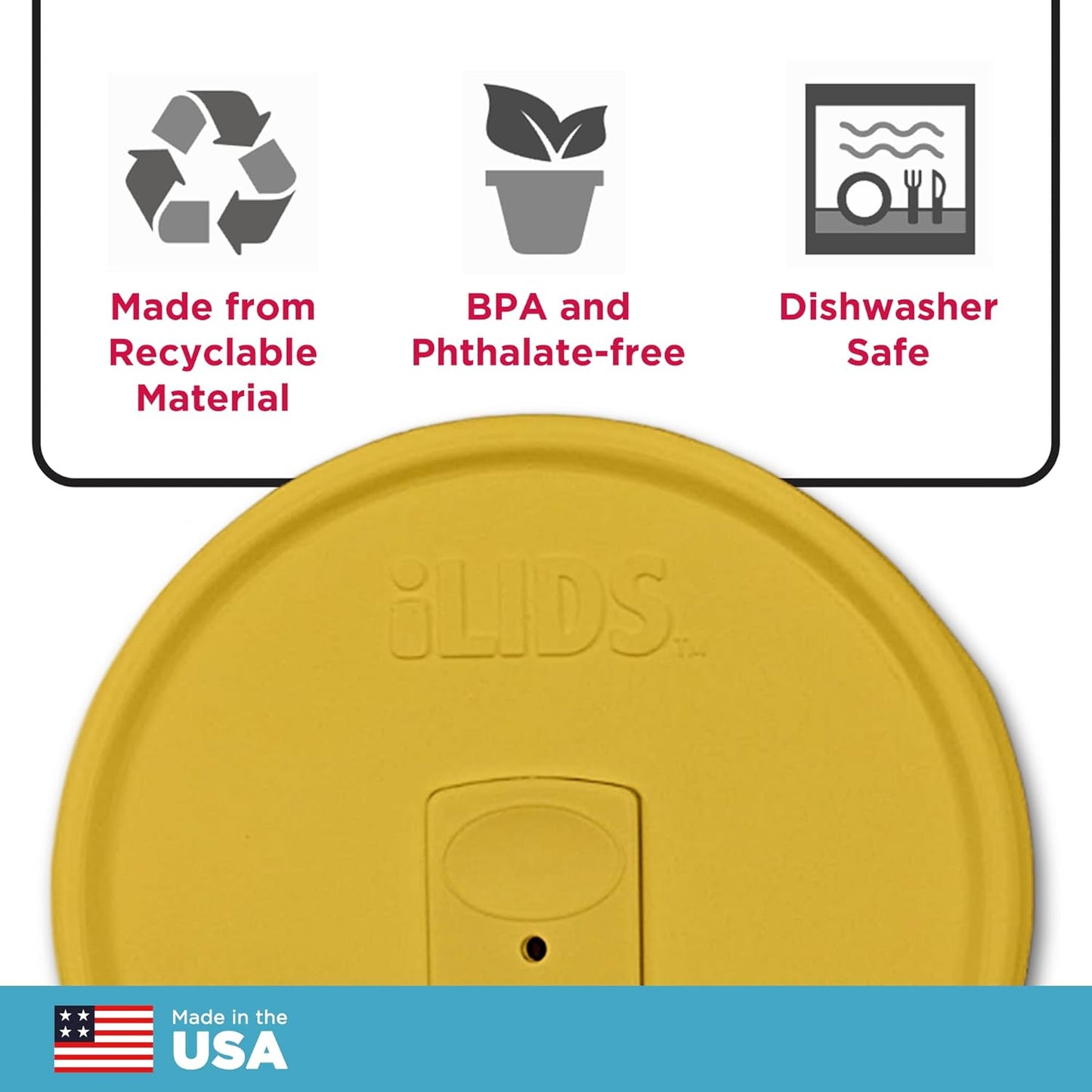 Yellow Wide Mouth Mason Jar Drink Lid - Pack of 2 by iLIDS