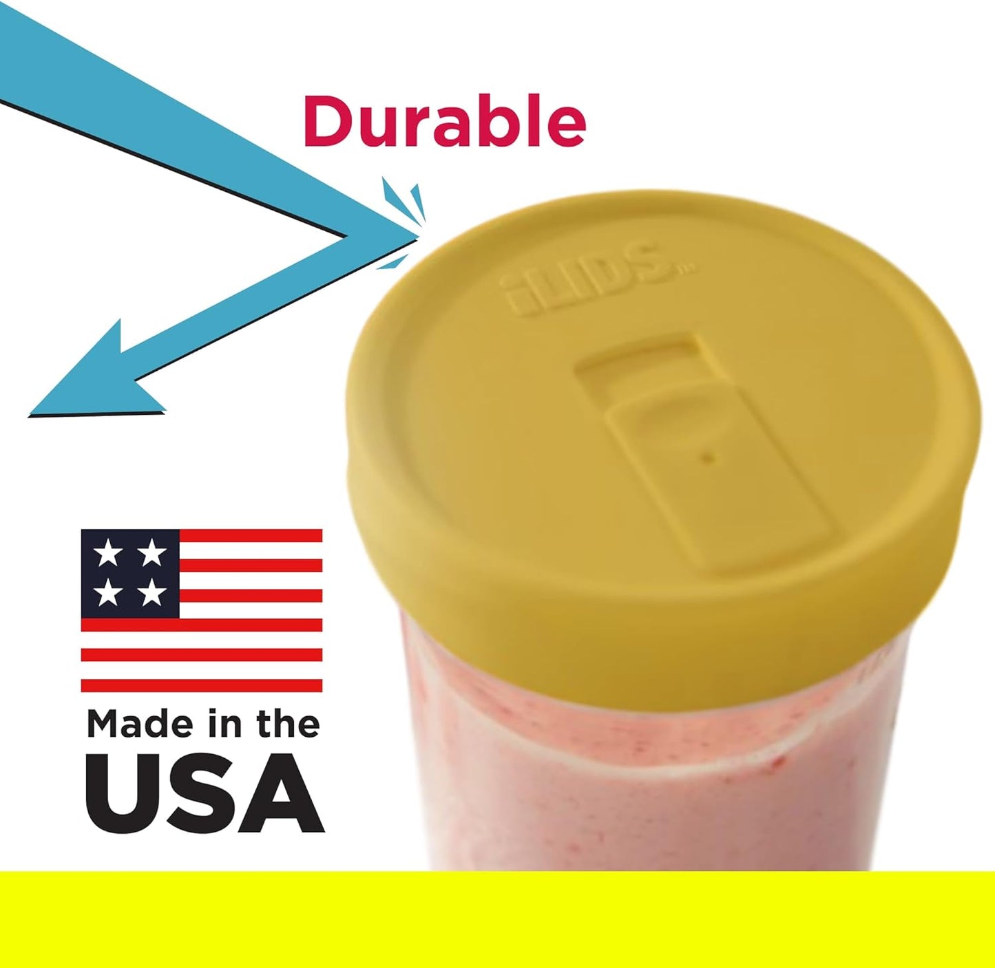 Yellow Wide Mouth Mason Jar Drink Lid - Pack of 2 by iLIDS