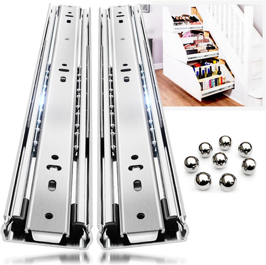 YENUO 12 Inch Full Extension Heavy Duty Drawer Slides Side Mount - Metal Rails Track Guide Glides 150lbs Capacity - 1 Pair