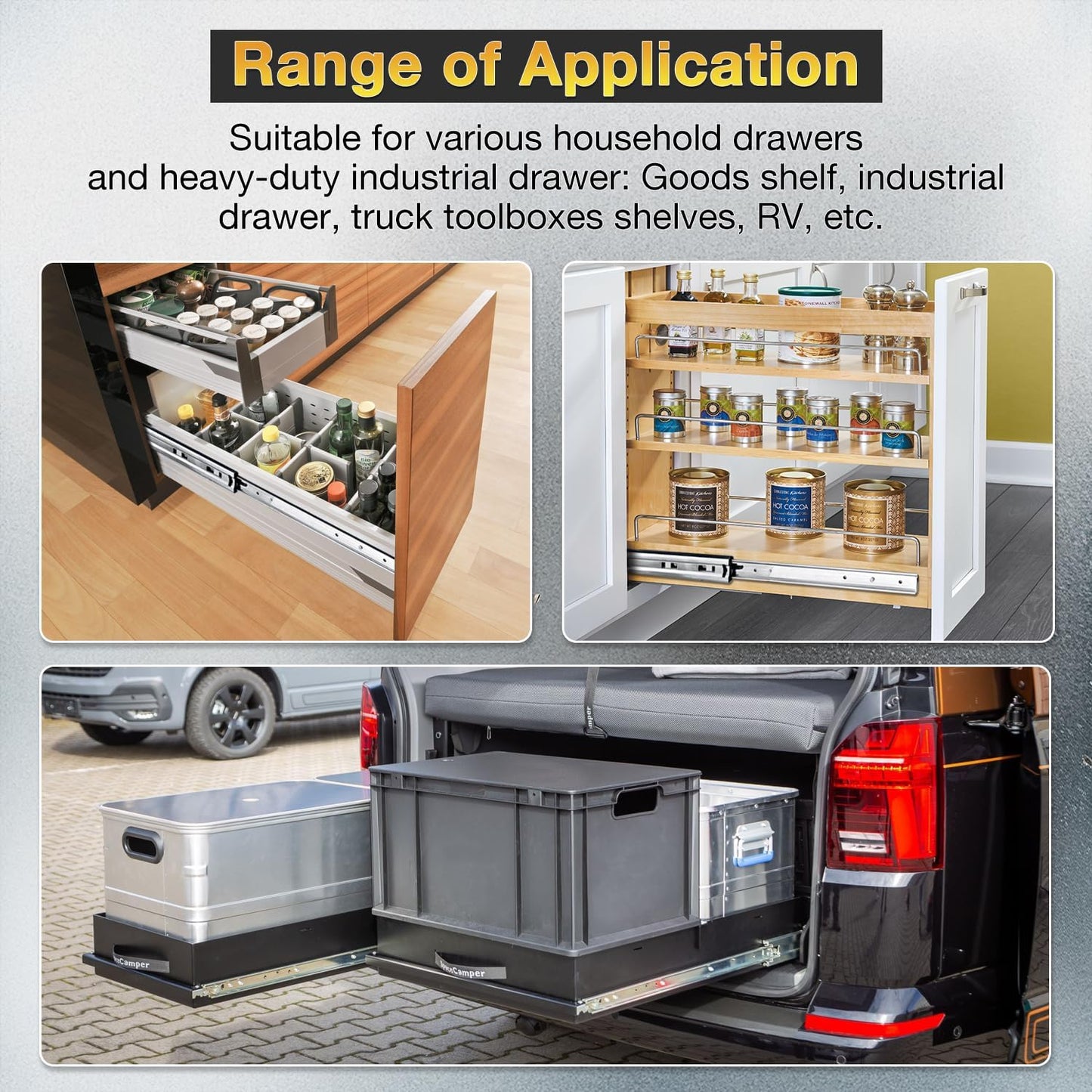 YENUO 12 Inch Full Extension Heavy Duty Drawer Slides Side Mount - Metal Rails Track Guide Glides 150lbs Capacity - 1 Pair