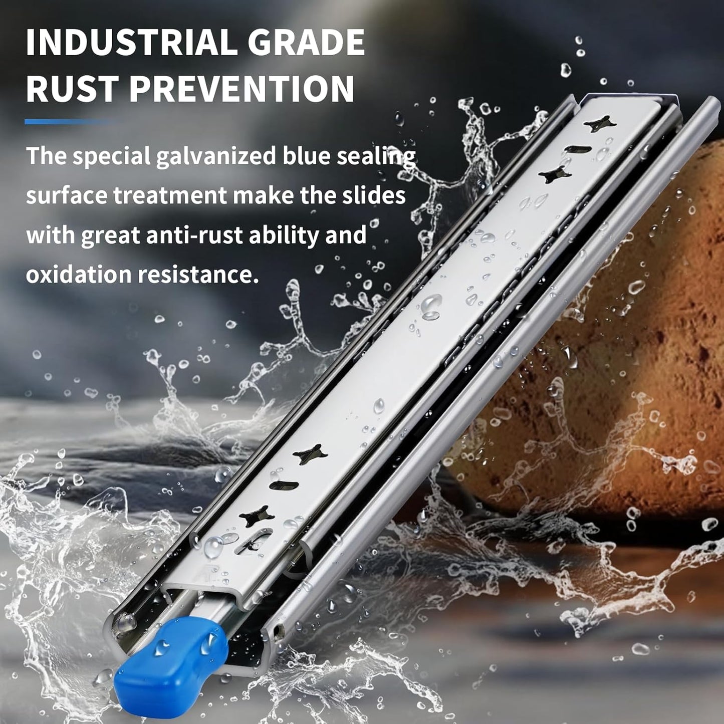 YENUO 20 Inch Locking Heavy Duty Drawer Slides Full Extension - Side Mount Ball Bearing Metal Rails with 250 Lb Capacity - 1 Pair