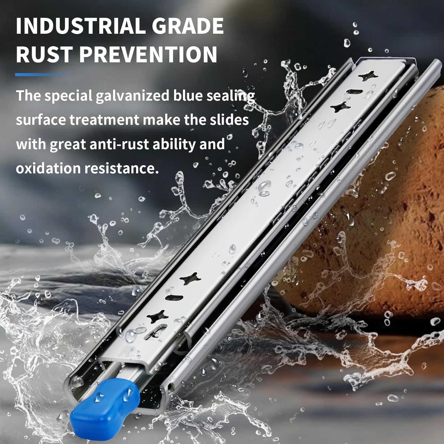 YENUO 20 Inch Locking Heavy Duty Drawer Slides Full Extension - Side Mount Ball Bearing Metal Rails with 250 Lb Capacity - 1 Pair