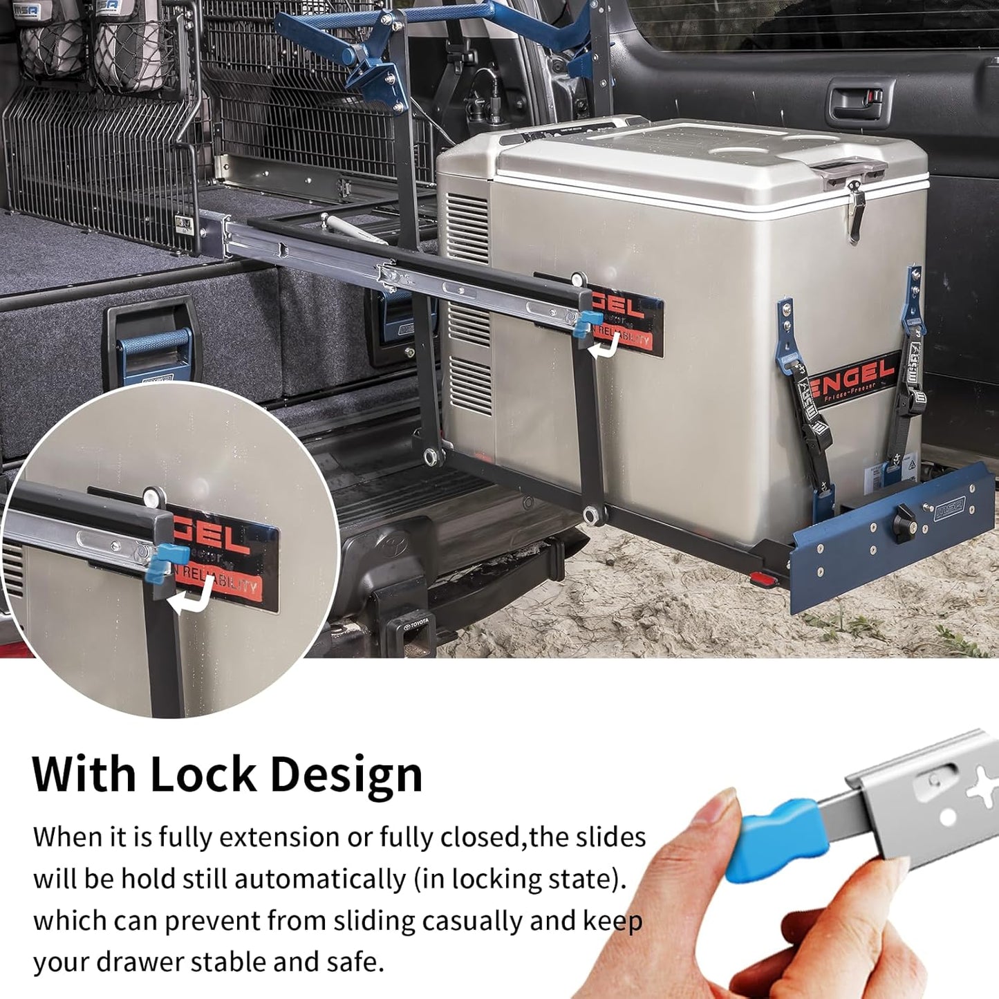 YENUO 20 Inch Locking Heavy Duty Drawer Slides Full Extension - Side Mount Ball Bearing Metal Rails with 250 Lb Capacity - 1 Pair