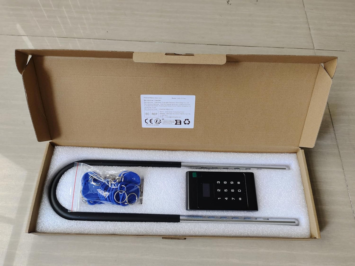 Yitoo Long U-Shaped Smart Combination Padlock with RFID Bluetooth Fingerprint - Adjustable Shackle for Outdoor Gates, Sheds, and Offices