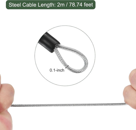 YOKIVE Combination Lock Set with Security Cable - Outdoor Padlocks for Lockers, Luggage, Bikes - Steel Chains (Silver, 6.5-Feet)