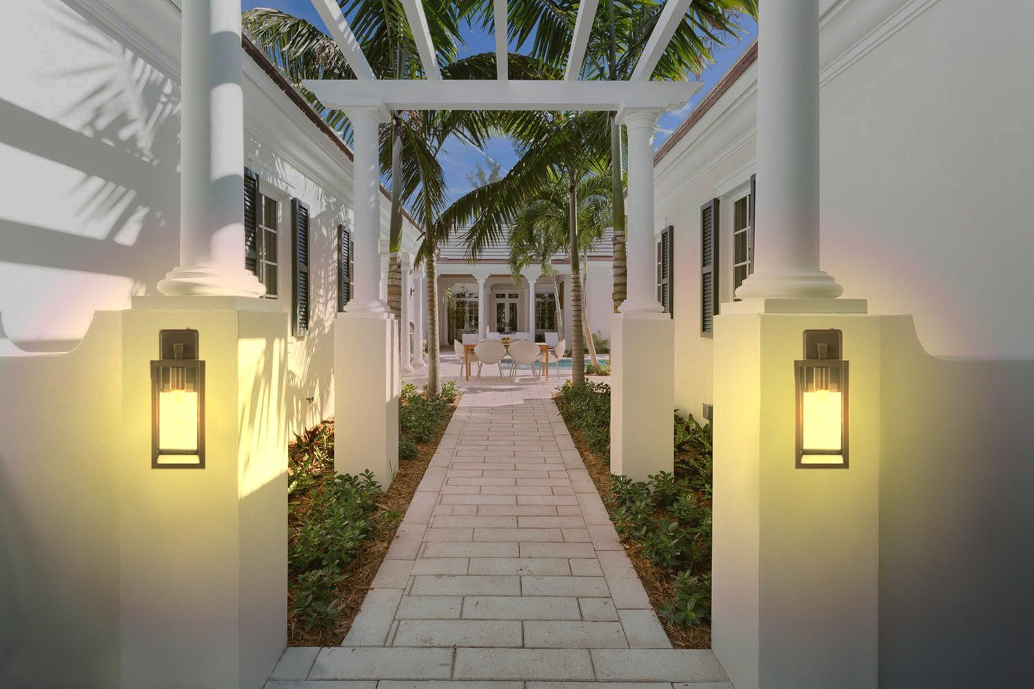 YoonLIT SMARTLIFE Dusk to Dawn Outdoor Wall Lantern - Anti-Rust, Waterproof, Black - Ideal for Front Porch, Patio, Garage - 1-Pack