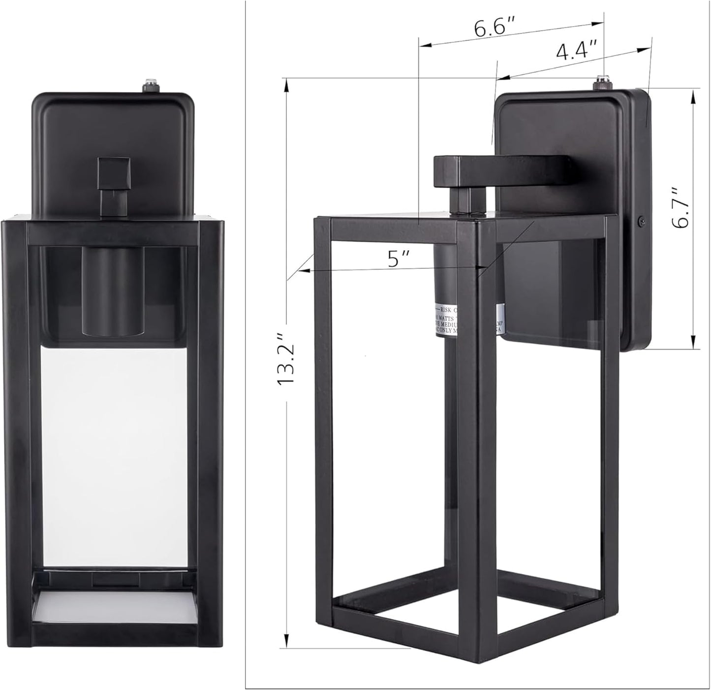 YoonLIT SMARTLIFE Dusk to Dawn Outdoor Wall Lantern - Anti-Rust, Waterproof, Black - Ideal for Front Porch, Patio, Garage - 1-Pack