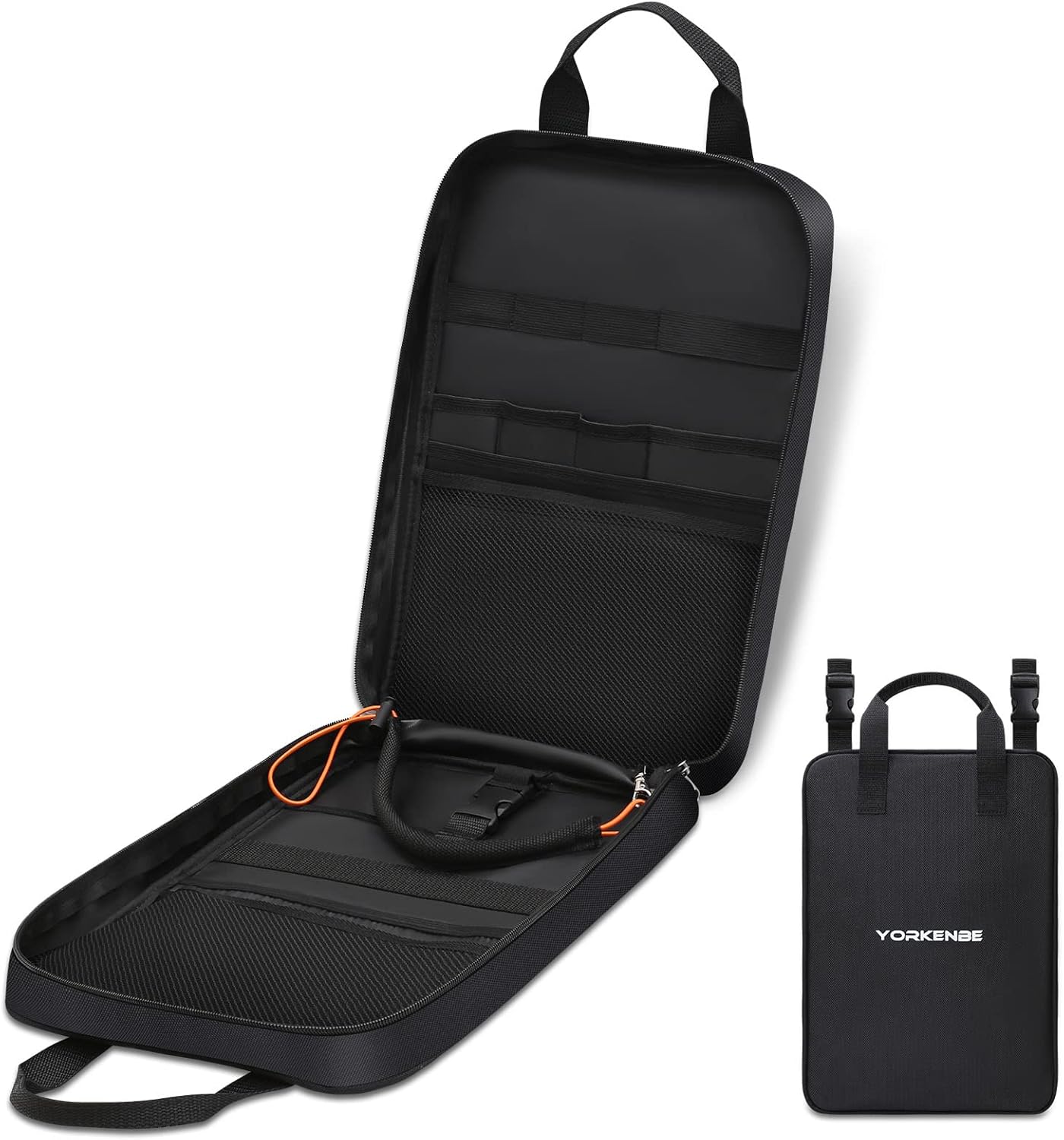 Yorkenbe Camp Kitchen Organizer Bag - High Capacity Cooking Utensils Storage with Hanging Hooks, Paper Towel Holder, and Waterproof Design for BBQ Essentials