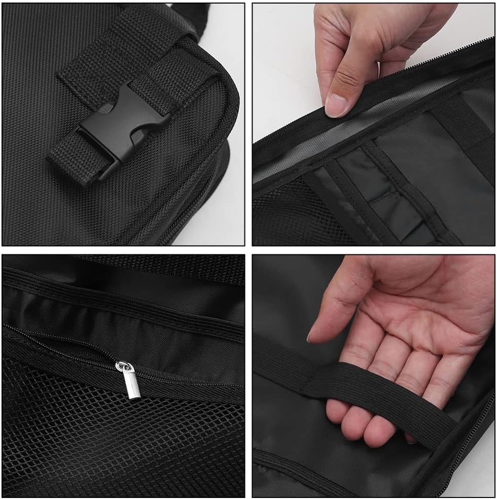 Yorkenbe Camp Kitchen Organizer Bag - High Capacity Cooking Utensils Storage with Hanging Hooks, Paper Towel Holder, and Waterproof Design for BBQ Essentials