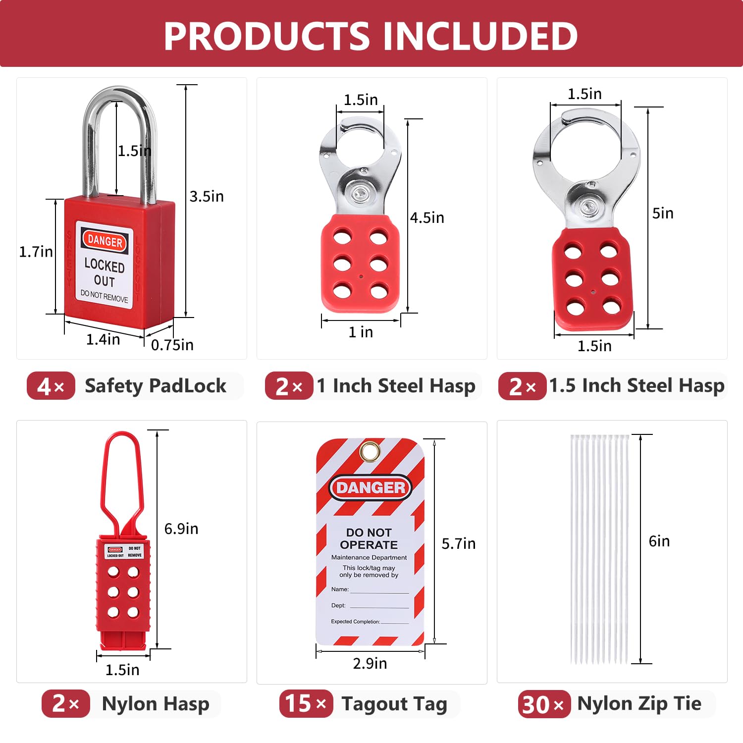 YouBXupup 70+ Piece Multi-Functional Lockout Tagout Kit with Safety Padlock and Devices