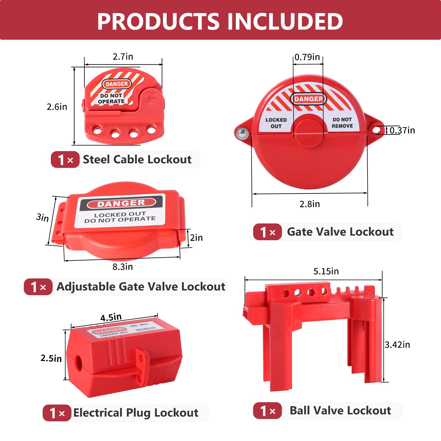YouBXupup 70+ Piece Multi-Functional Lockout Tagout Kit with Safety Padlock and Devices