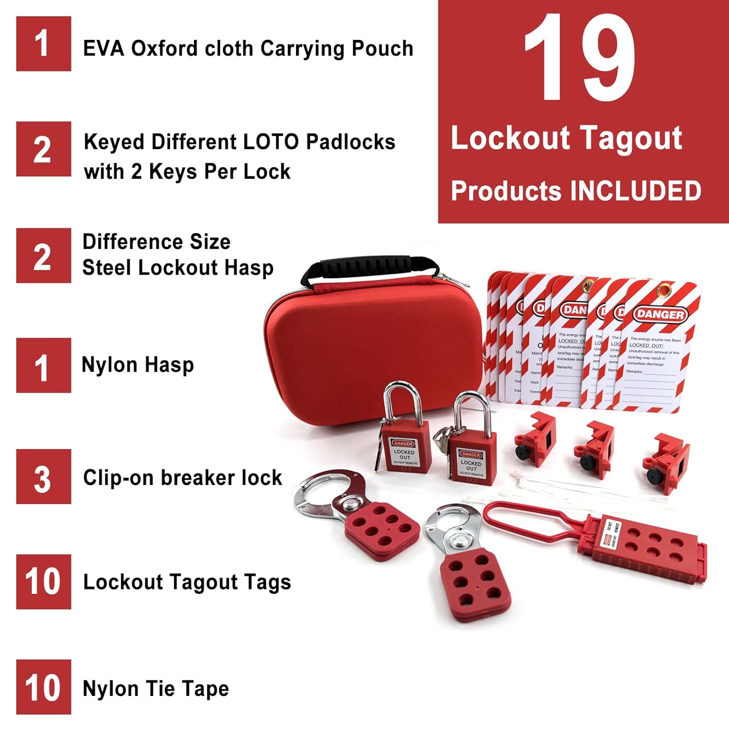 Youth Dance Lockout Tagout Kit with Universal Circuit Breaker Lock - OSHA Compliant Safety Padlock Set for Electrical Lockouts - WildKart