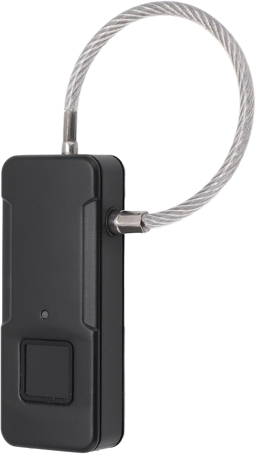 Yunseity Metal Biometric Padlock with USB Charging and Fast Fingerprint Matching - Secure Locker with 10 Sets of Fingerprints (Black)