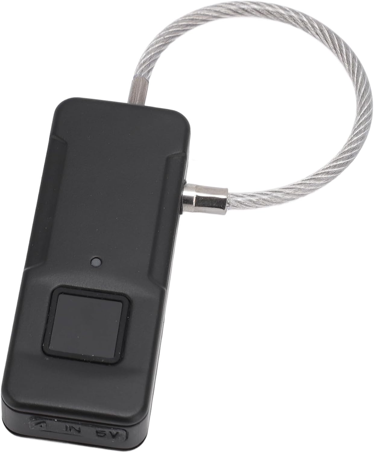 Yunseity Metal Biometric Padlock with USB Charging and Fast Fingerprint Matching - Secure Locker with 10 Sets of Fingerprints (Black)