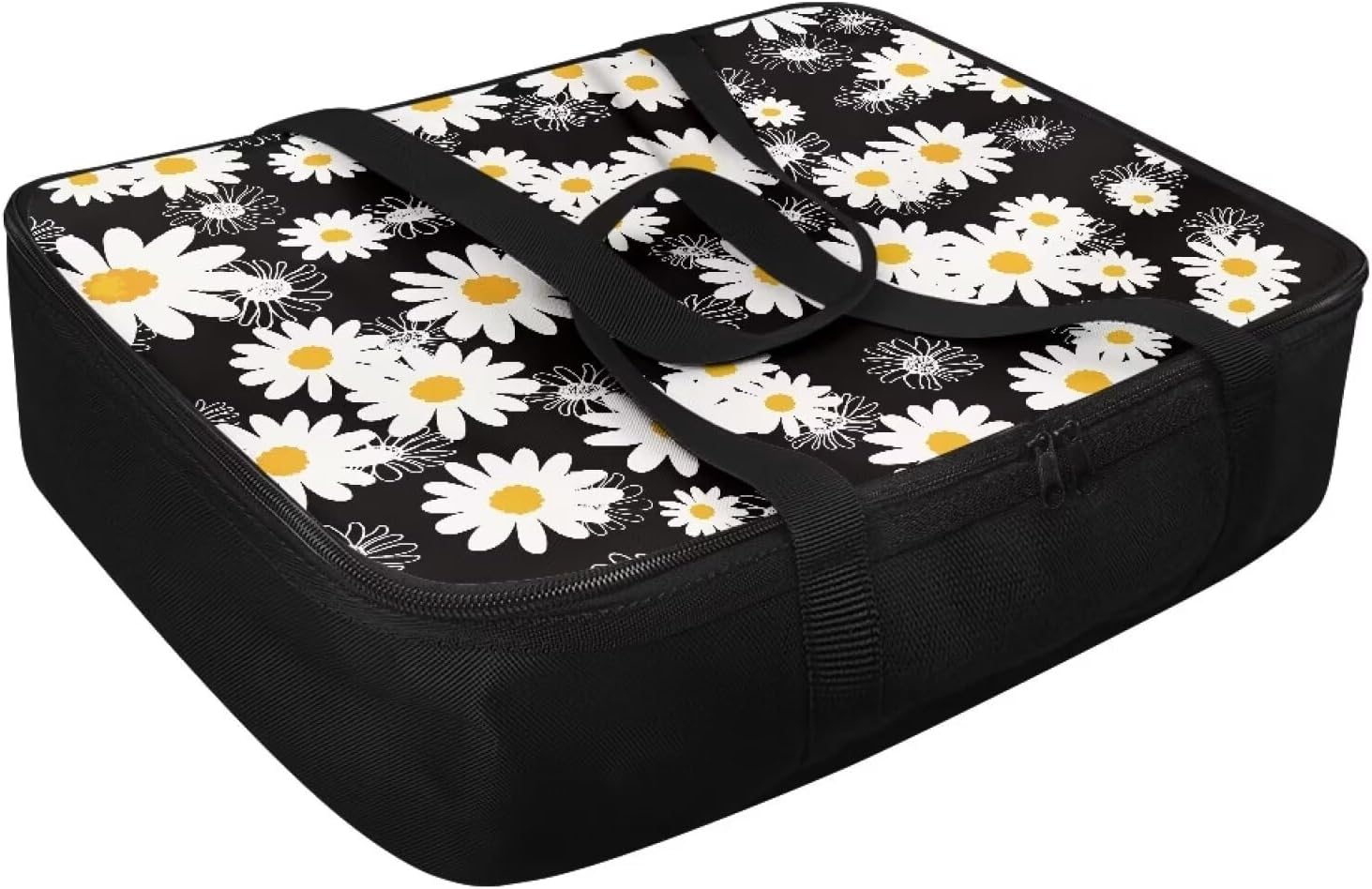 Yuresuae Daisies Print Insulated Casserole Carrier - Waterproof 9x13 Foil Pan Holder with Carrying Straps - Hot/Cold Food Transport