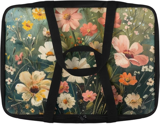 Yuresuaet Yuresuae Insulated Food Carrier with Artistic Floral Print - Hot/Cold, Dustproof Casserole Tote Bag for Picnic Potluck, Sturdy Handles