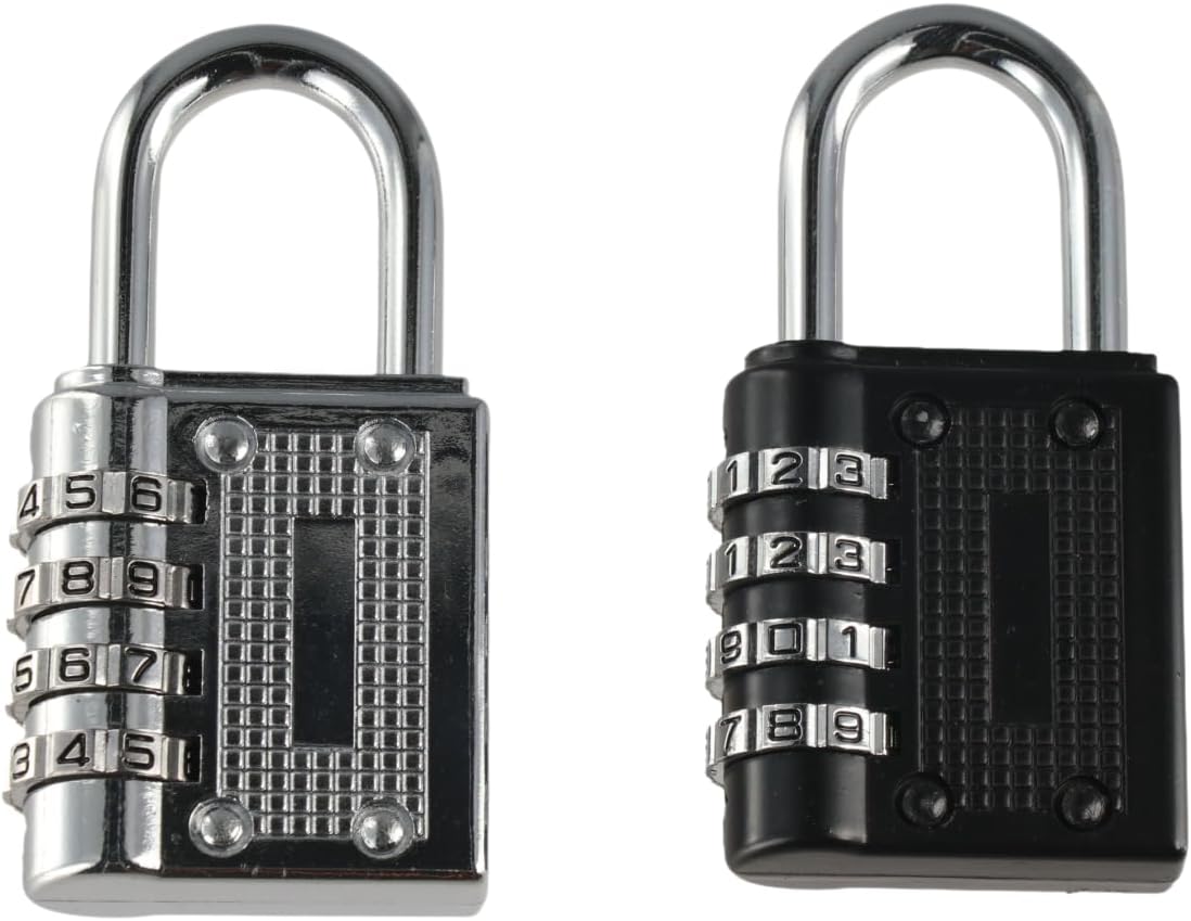 Zaoalife 2PCS Portable Combination Lock Set, 4 Digit Code Padlock for Lockers, Outdoor Use and Luggage Security