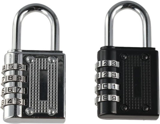 Zaoalife 2PCS Portable Combination Lock Set, 4 Digit Code Padlock for Lockers, Outdoor Use and Luggage Security