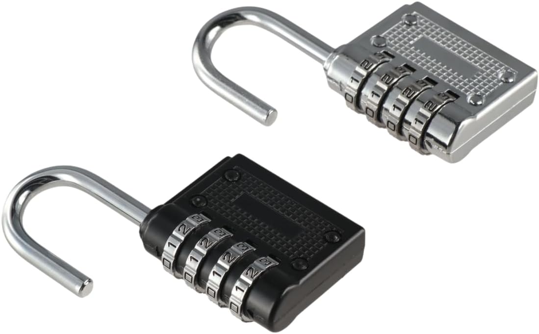 Zaoalife 2PCS Portable Combination Lock Set, 4 Digit Code Padlock for Lockers, Outdoor Use and Luggage Security