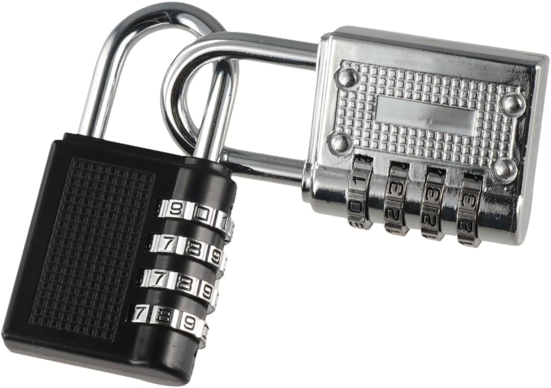 Zaoalife 2PCS Portable Combination Lock Set, 4 Digit Code Padlock for Lockers, Outdoor Use and Luggage Security