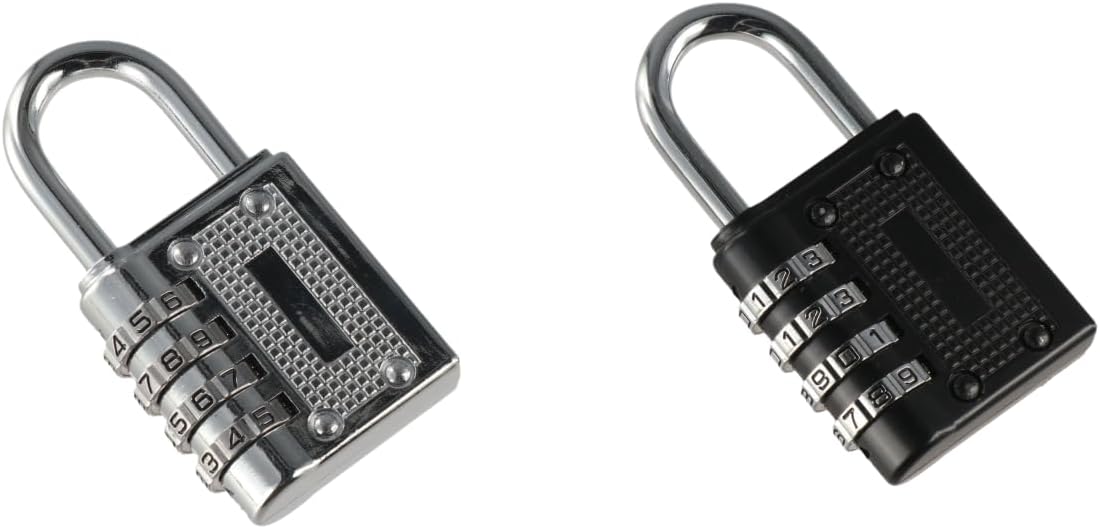 Zaoalife 2PCS Portable Combination Lock Set, 4 Digit Code Padlock for Lockers, Outdoor Use and Luggage Security