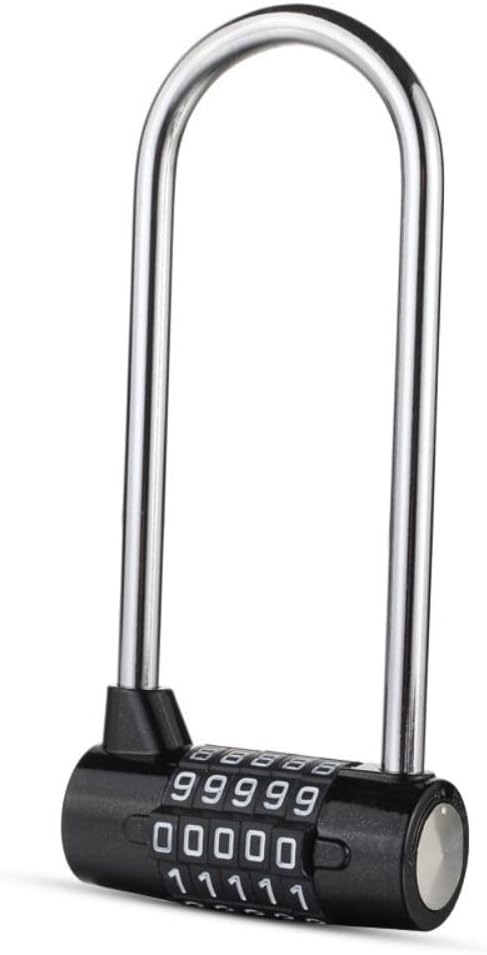 Zaoalife Heavy Duty 5 Digit Combination Padlock with Lengthened Shackle - Resettable Code Password Lock for Doors, Travel, Outdoor