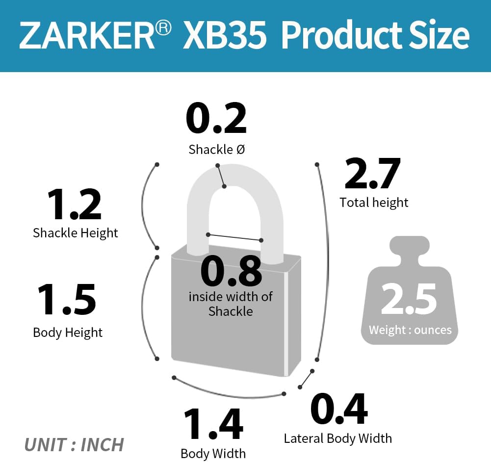Zarker XB35 8-Digit Push Button Combination Padlock, 4-Digit Lock, (2-Pack, Pink/Emerald) - WildKart