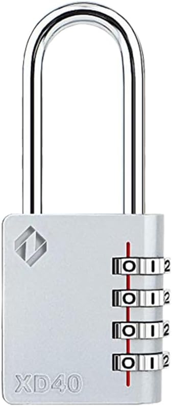 Zarker XD40L Gray 4-Digit Long Shackle Combination Padlock - 1-Pack - WildKart