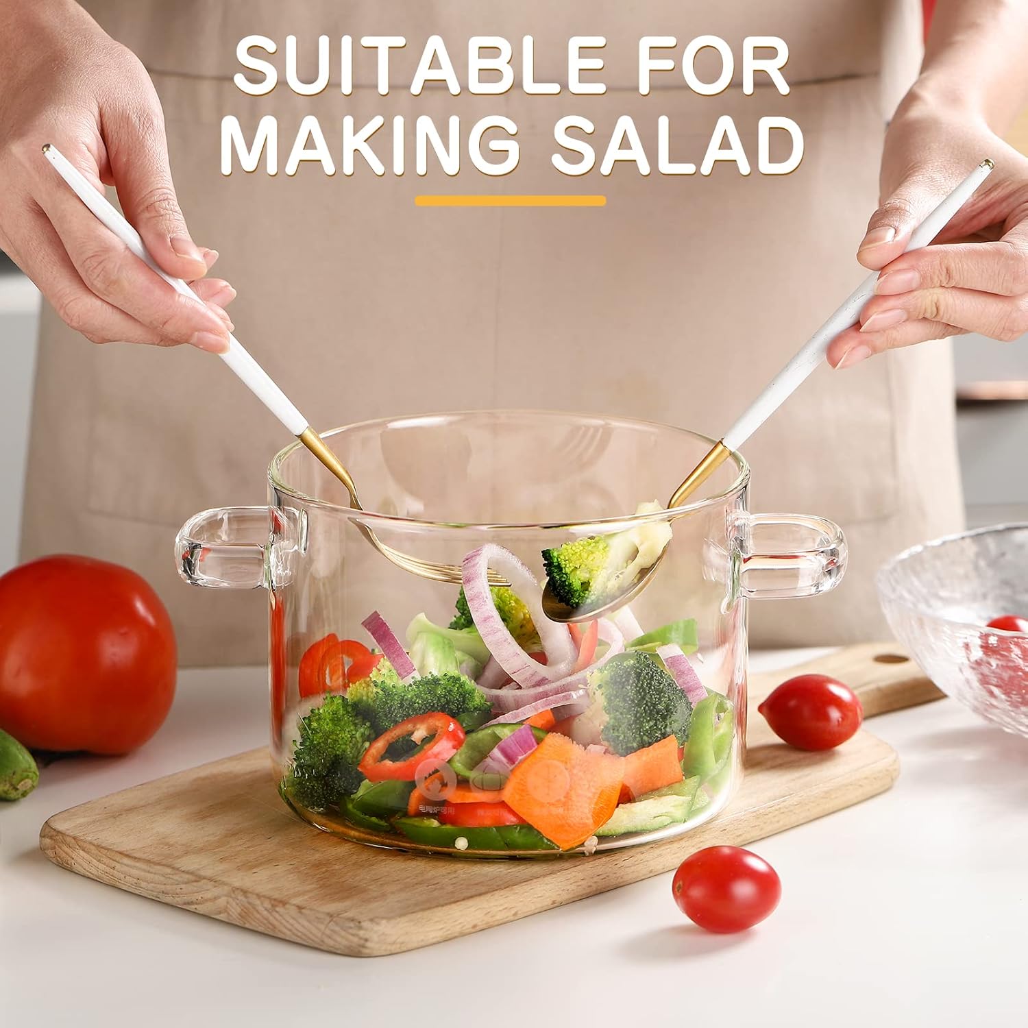 ZDZDZ Glass Cooking Pot with Cover and Handle - 1800ML Stovetop Safe Simmer Pot for Pasta, Noodle, Soup, Milk, Baby Food - Microwave Safe