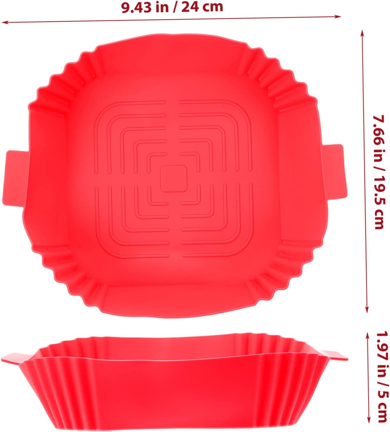 Zerodeko Multi Cooker Air Fryer Pan with Non-Stick Baskets for Oven and Stove - Red Macaron Pot Cookware
