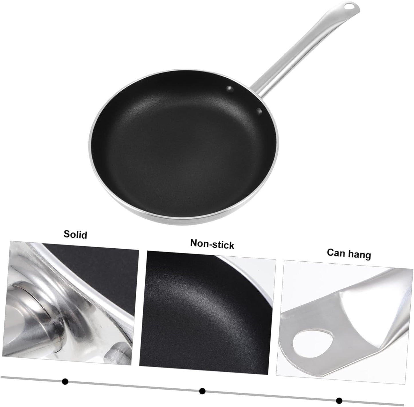 Zerodeko Nonstick Steak Skillet with Lid - 1 PC Aluminum Alloy Frying Pan for Cooking, Baking, and Grilling