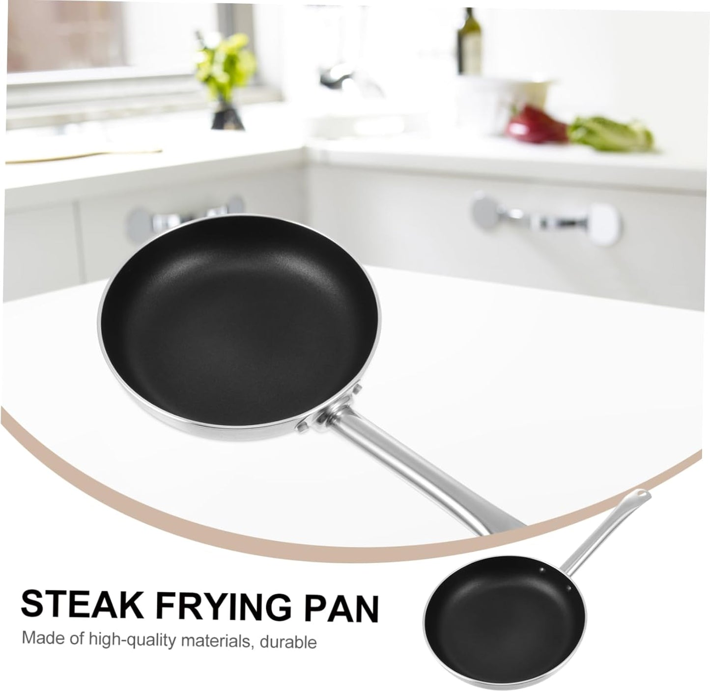 Zerodeko Nonstick Steak Skillet with Lid - 1 PC Aluminum Alloy Frying Pan for Cooking, Baking, and Grilling