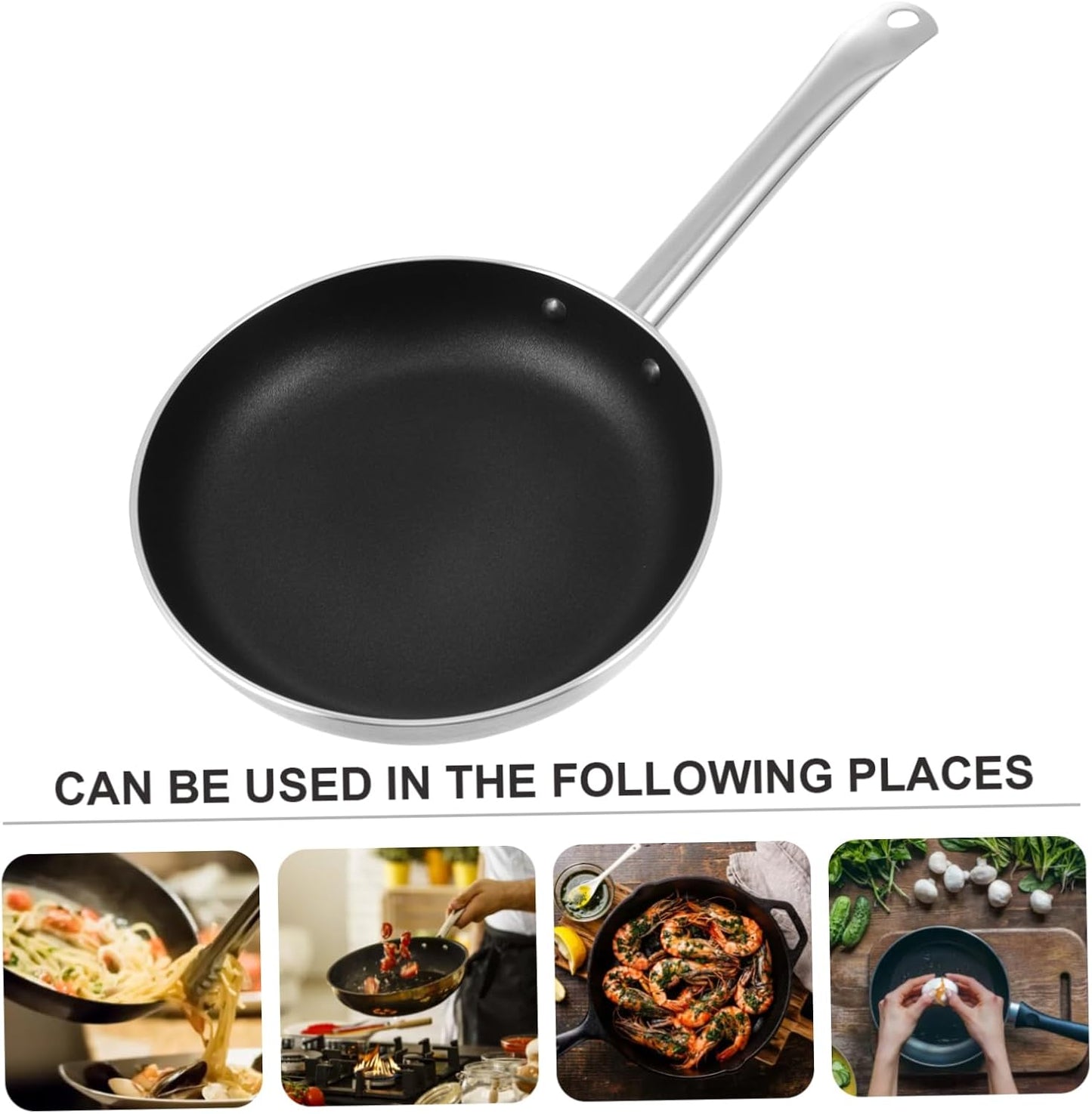 Zerodeko Nonstick Steak Skillet with Lid - 1 PC Aluminum Alloy Frying Pan for Cooking, Baking, and Grilling