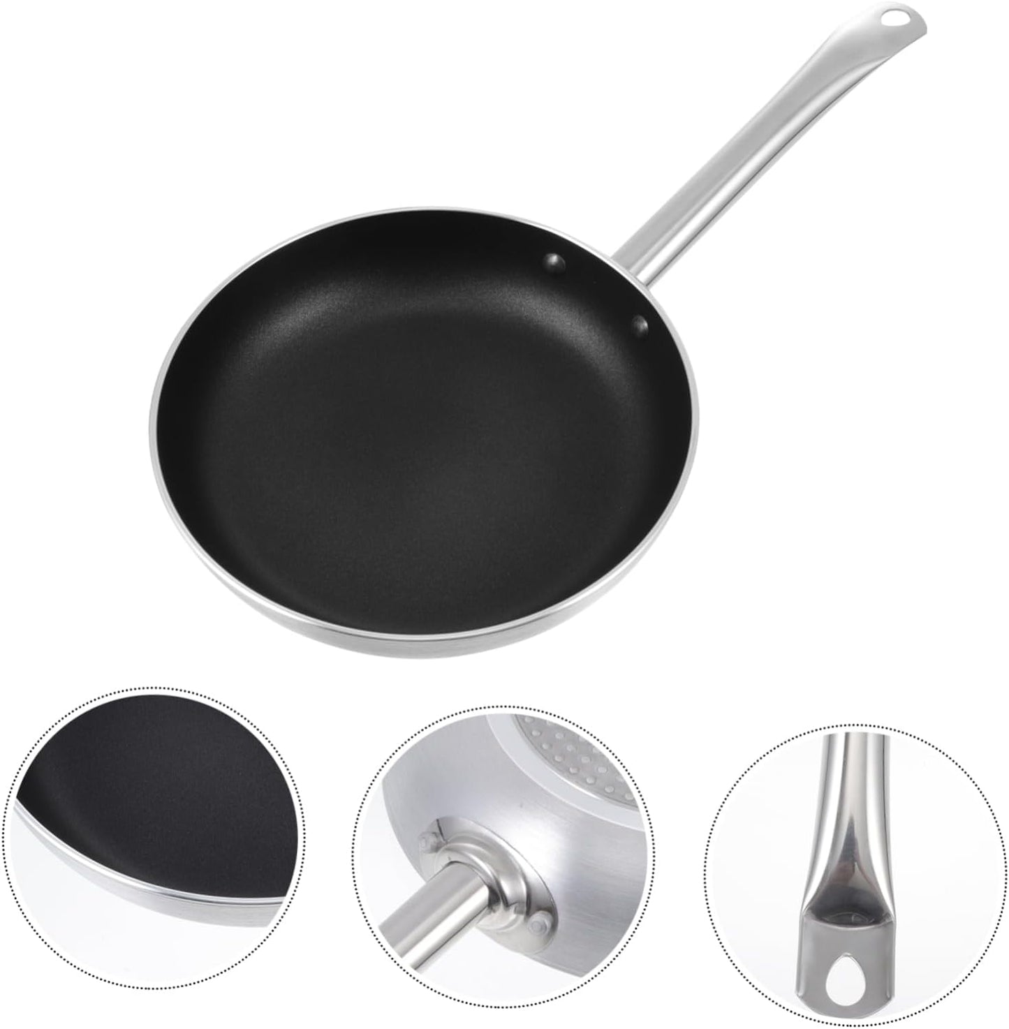 Zerodeko Nonstick Steak Skillet with Lid - 1 PC Aluminum Alloy Frying Pan for Cooking, Baking, and Grilling