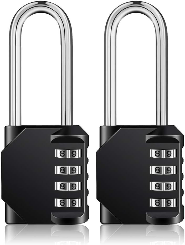 ZHEGE Combination Lock Outdoor, 4 Digit Resettable Weatherproof Combination Padlock for Gym, School, Gates, Doors, Hasps Storage