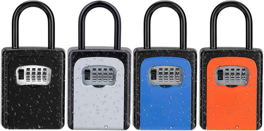 ZHEGE Lock Box: 4-Digit Combination Key Storage for Door, House, Hotels, Realtors, Contractors - Multiple Colors