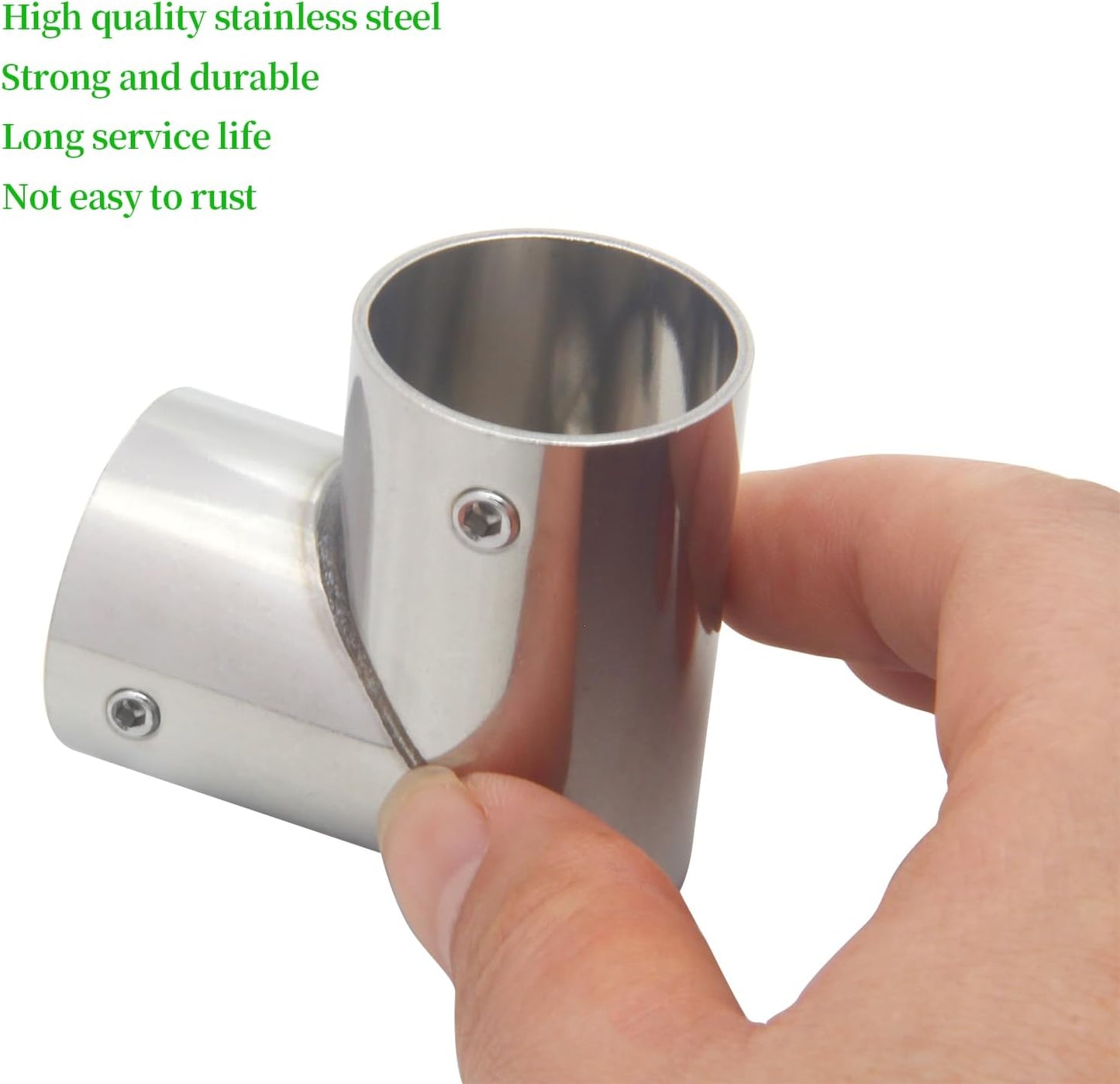 ZHSLDQ 4 Sets of 90 Degree Angle Elbow Pipe Connectors, 2-Way Metal Elbow Connector for 2-Way L-Shape Pipe Clamps (for 1" or 25.4 mm OD, Silver)